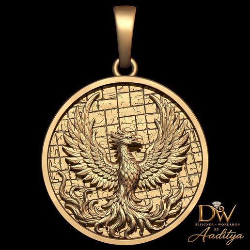 1.jpg Phoenix Medallion Firebird Pendant
