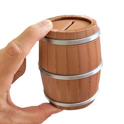Barrel_large_01.jpg Free STL file The wine barrel savings box・3D print design to download