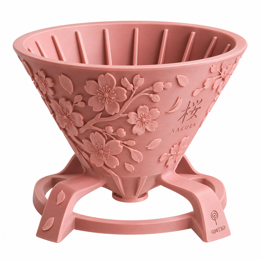 Sakura Coffee Dripper – Japanese Pour Over Cup Filter – 3D Printable