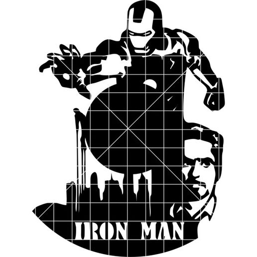 Iron Man for laser cutting on vinyl record DXF file 3D model