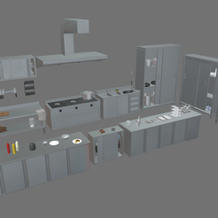 Cookware_Set_Render_01.png STL file Cooking Set Pack・Design to download and 3D print