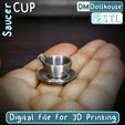 NEW_Cup_Saucer.jpg Cup Saucer STL File for 3D Printing - 1:12 Scale Modern Miniature Dollhouse Furniture - Dollhouse printable STL files