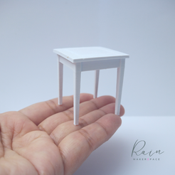SIDE-TABLE-Dollhouse-Miniature-4.png Archivo STL Mesa, miniatura para casa de muñecas・Plan para descargar y imprimir en 3D