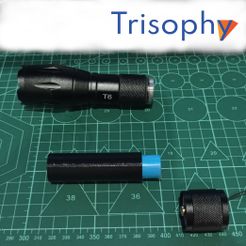 IMG_20220906_205342.jpg Fichier STL gratuit Adaptateur de batterie 18650 pour la lampe torche tactique XML-T6・Modèle pour imprimante 3D à télécharger