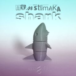 monstamaka3Dshark2.jpg Archivo STL gratis Shark・Objeto para impresora 3D para descargar