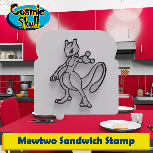 Mewtwo Sandwich Stamp 3D model