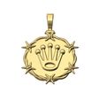 Rolex-crown-Halo-Barb-wire-round-pendant-02.jpg Couronne de montre pendentif rond avec bague Modèle d'impression 3D