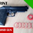 RUBBER BAND GUN M9 Beretta Rubber Band Gun BLOWBACK Scale 1:1