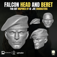7.png Falcon Fan Art Head and Beret For Action Figures