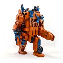 Robot_Vignette_Full_02b.jpg STL file Steampunk or dieselpunk robot・3D printable design to download