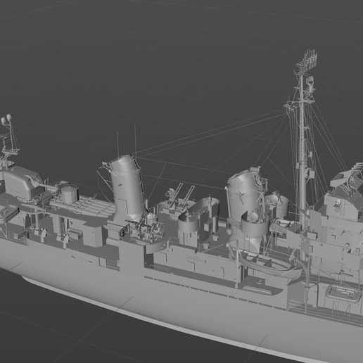 🚢 Modelo digital del destructor estadounidense de clase Kidd・Archivo ...