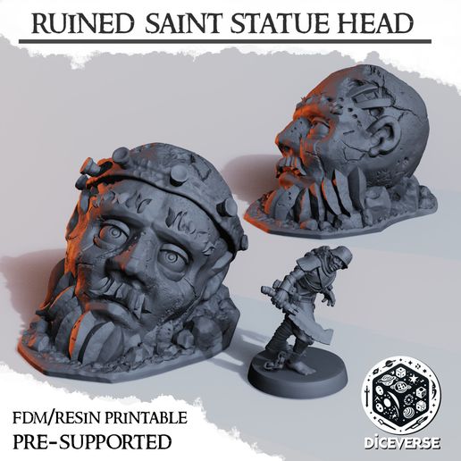 Ruined Saint Statue Head