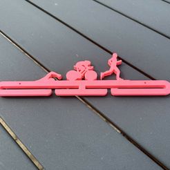 thumbnail_IMG_7340.jpg Fichier STL Support mural pour médales triathlon / medals wall holder・Plan imprimable en 3D à télécharger
