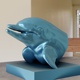 dolphine-bust-1.png Dolphin head bust statue stl 3d print stl file