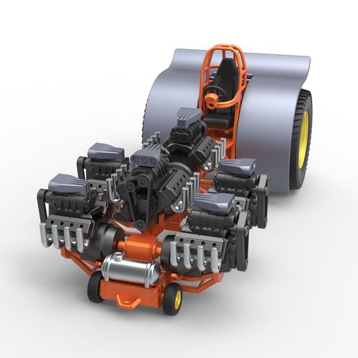 4.jpg Diecast Pulling tractor with 6 engines V8 Version 2 Scale 1:25