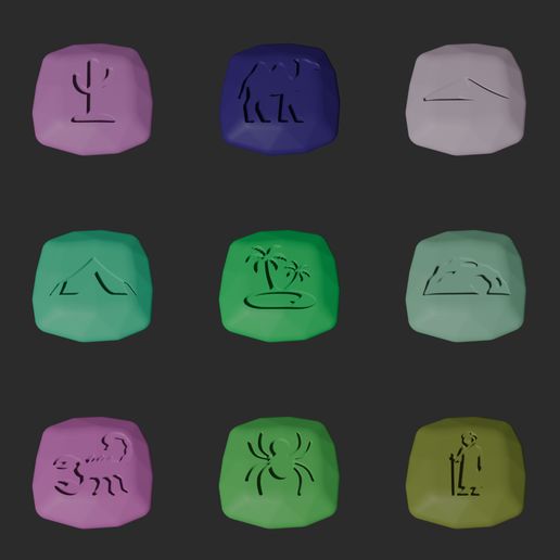 Desert Stones Collection – 3D Printable Game Tokens