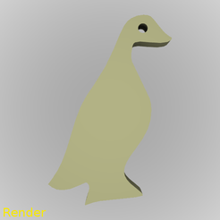 keychain-duck-001-render-1.png Download free STL file Duck Silhouette Key Chain • 3D printing object, GadgetPrint