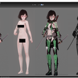 4c.png Dark Assassin Girl - Realistic Female Character - Blender Eevee