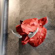 WILD-BOAR-mouth-open-low-poly-1.png wild boar wall mount low poly decor STL