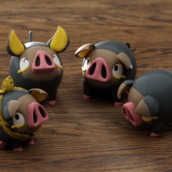 lecjonk.png STL-Datei Lechonk-Pokemon-Posen・Vorlage für 3D-Druck zum herunterladen