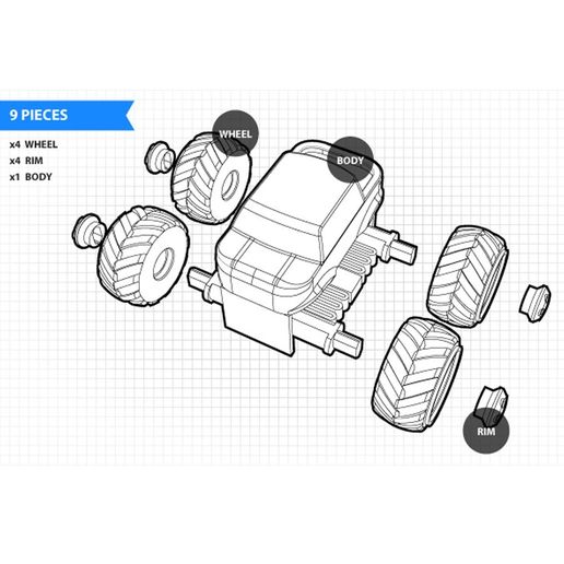 eaqdc.jpg Free STL file Mini Monster Truck With Suspension・Design to download and 3D print, jakejake