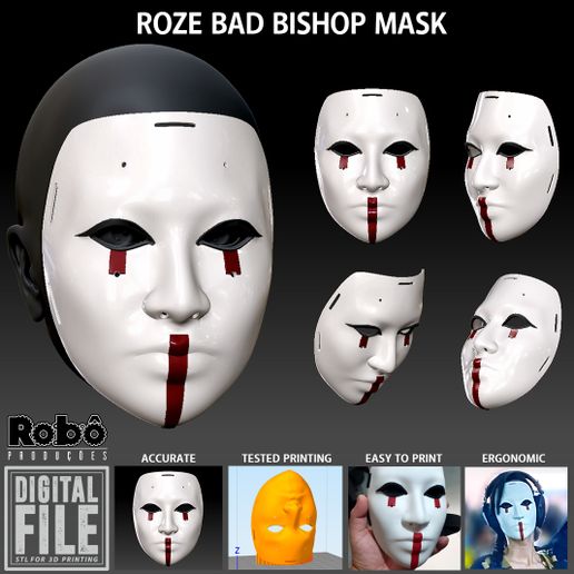 ROZE-BAD-BISHOP-MASK-STL-COD-CALL-OF-DUTY-MODERN-WARFARE-MW2-MW3-WARZONE-CAPA.jpg Roze Bad Bishop Maske - MW2 - Warzone - STL Modell 3D Druck Datei