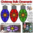 Xmas-Bulbs-IMG.jpg Stained Glass Christmas Bulb Ornaments Multicolor Build STL Files