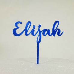 Elijah-stl-file-pic-1.jpg Файл STL Топпер для торта с именем Илья・Дизайн 3D принтера для загрузки