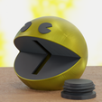 3d-printed-pacman-piggy-bank-pacbank-unsealed-render.png NO SUPPORTS NEEDED, PacBank, a print-in-place 3D videogame Pacman piggy bank