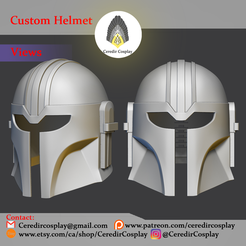 Render1.png Mandalorian Artisan Helmet / Custom Mandalorian Design inspired by the Armourer 3d digital download