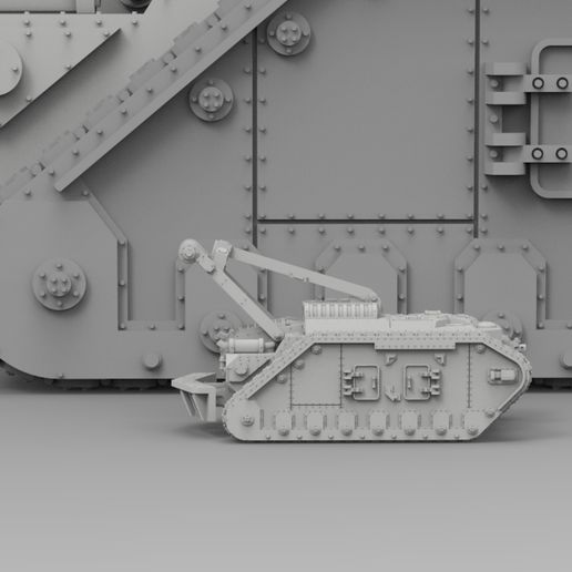 Keyshot-Russes.917.jpg Free STL file Epic Scale Armoured Engineer Vehicle・3D printing idea to download, Mkhand_Industries