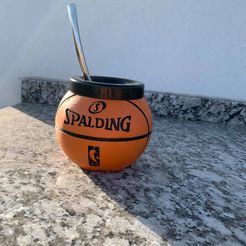 MATE BASQUET.jpg Бесплатный STL файл mate pelota de basquet spalding・Шаблон для 3D-печати для загрузки