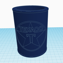 Texaco.png Archivo STL Koozie de lata de aceite Texaco・Diseño de impresora 3D para descargar
