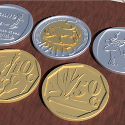 coins.png Fichier STL Sous-verres en monnaie sud-africaine・Modèle pour imprimante 3D à télécharger