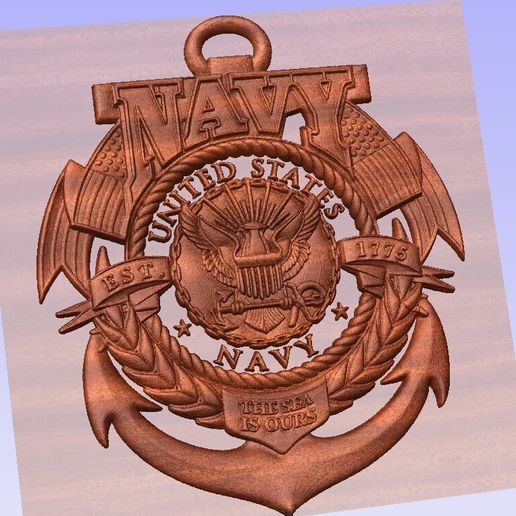 👾 United states Navy Logo・ 3D File for 3D printing・Cults