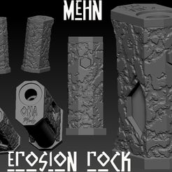 foto 4.png STL file Squonk Mech Mod "Mehn" and "Mehn Erosion-Rock".・3D printable model to download