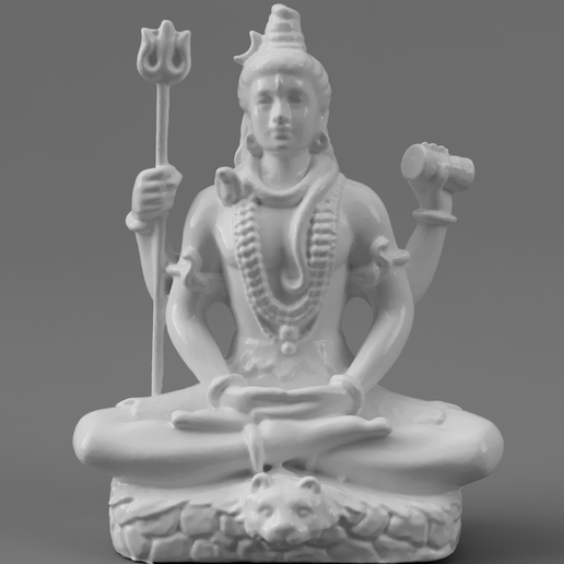 Shiva in Meditation on Tiger Skin 3D model