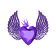 diamond heart swallow.stl Diamond heart with angel wings and swallow, Soulmate Heart, Love and Friendship gift, Valentine's Day gift, Divine love, freedom