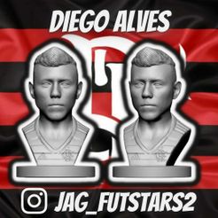Busto-Diego-Alves-Flamengo.jpg STL file Diego Alves - Soccer Bust - With Flamengo logo・3D print design to download