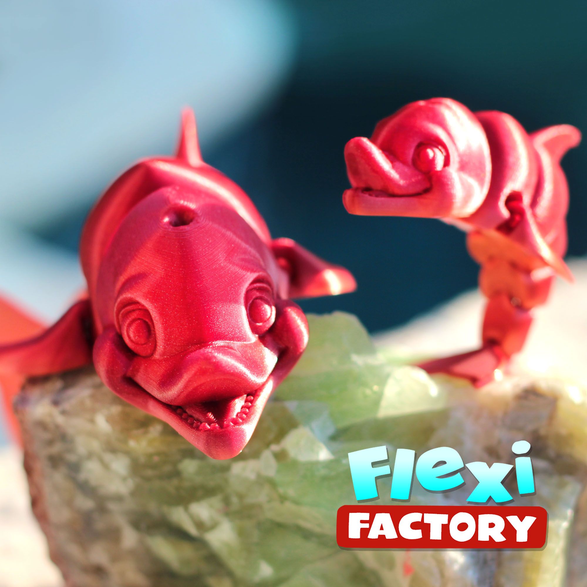 o STL file Cute Flexi Print-in-Place Dolphin・3D printable model to download, FlexiFactory