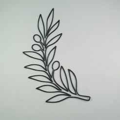 20200410_195302-01.jpeg STL file 2D Olive Tree Branch - Flower Decor - Wall art・3D print model to download