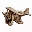 Biplane.jpg Biplano - Modelo 3D DIY Rompecabezas mecánico de madera