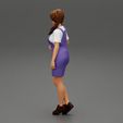 Girl1-0029.jpg Young woman in denim overalls 3D Print Model