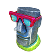 model-5.png Moai statue wearing sunglasses and a party hat NO.3