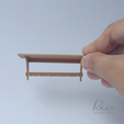 WALL-SHELF-WITH-PEGS-Dollhouse-Miniature-3.png Miniature Wall Shelf With Pegs, Small Shelf With Little Hooks, Miniature Furniture Vintage, 1:12 Doll House Wall Shelf With Hook