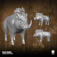 8.png Boar Animal 3D printable File for action figures