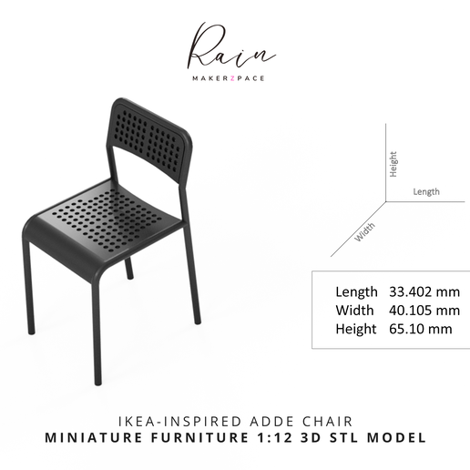 🪑 Chaise Adde inspirée d'IKEA, Meubles miniatures, Meubles