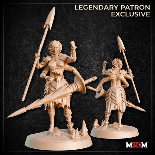 Female Undead Fighter (Action) 3D model preview