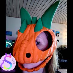 Pumpkin_normal.jpg Fichier STL Masque tête de mort dragon citrouille・Design pour imprimante 3D à télécharger, Sassiecat3d