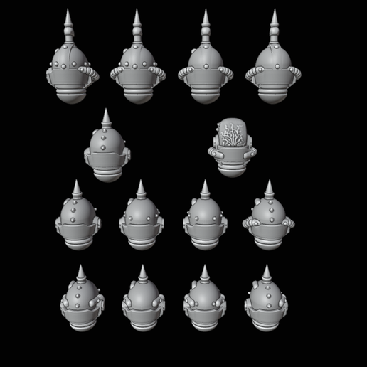 999-5.png STL file ILL GUARDIANS OF DEATH helmets for new Heresy・Design to download and 3D print, VitalyKhan
